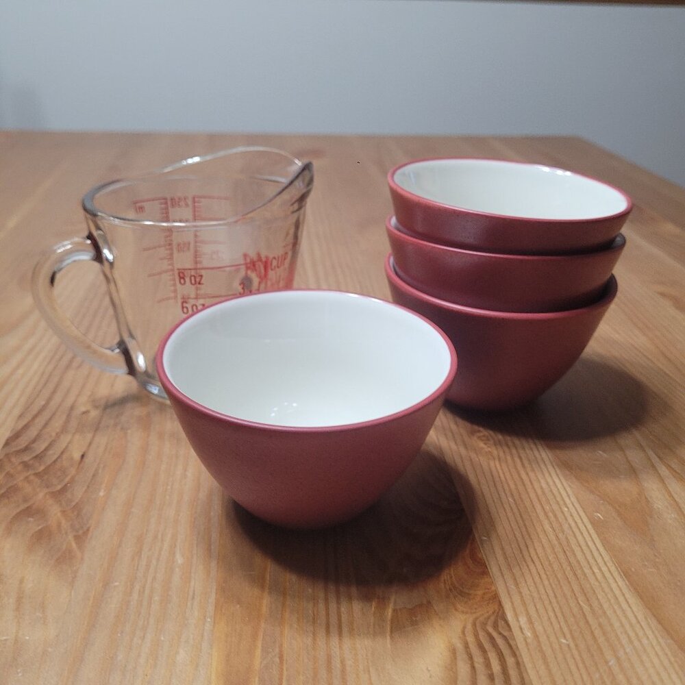 Noritake Colorwave Raspberry Fruit/Dessert (Sauce) Bowls - Set of four